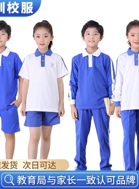 深圳校服小学生春秋套装男女纯棉短袖夏装t恤短裤速干薄款长裤子