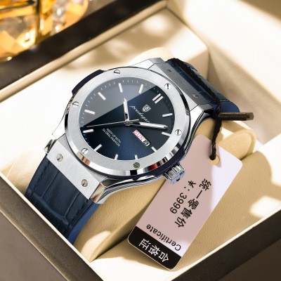 Quartz Wrist Watch Leather Wallet Gift Set for Boyfriend men