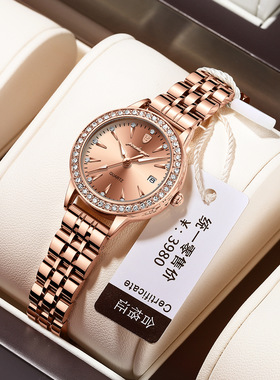 Vintage women's watch bracelet set防水夜光手表超薄女士石英表