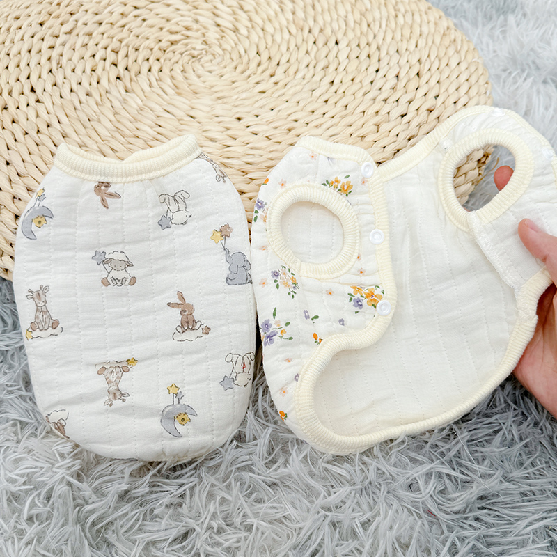 婴儿级柔软纱布狗狗猫秋冬棉背心