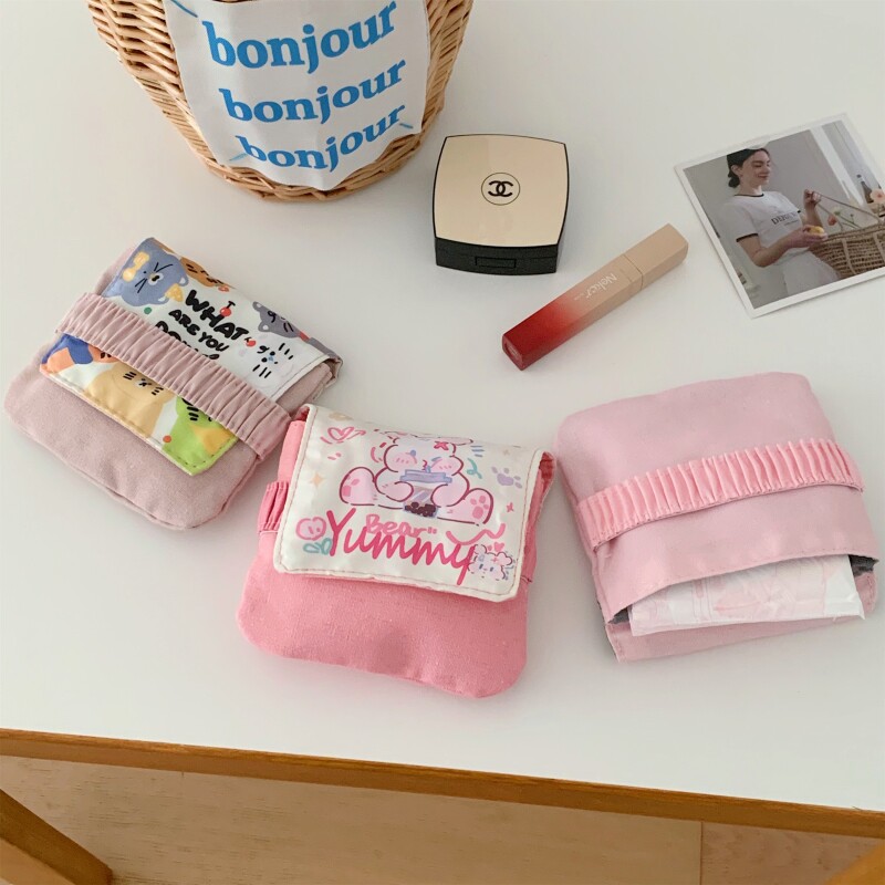 女生卫生巾收纳包姨妈巾便携包大容量月事包学生小型卫生棉收纳袋