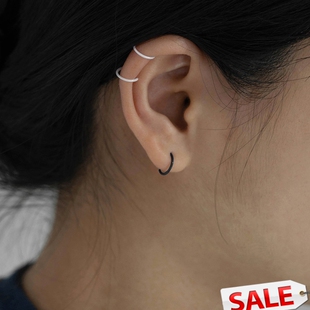 生物瓷养耳洞耳骨钉女耳钉素圈小耳环睡觉不用摘耳饰隐形小耳钩男