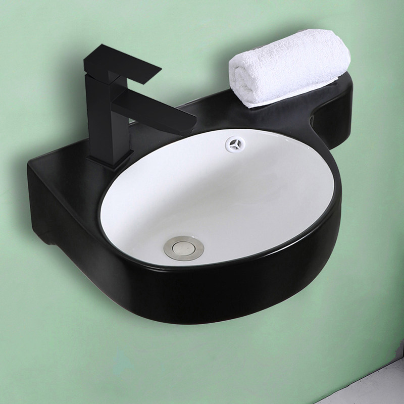 现代简约小户型挂墙式洗脸盆阳台卫生间陶瓷洗手盆转角挂盆洗漱台