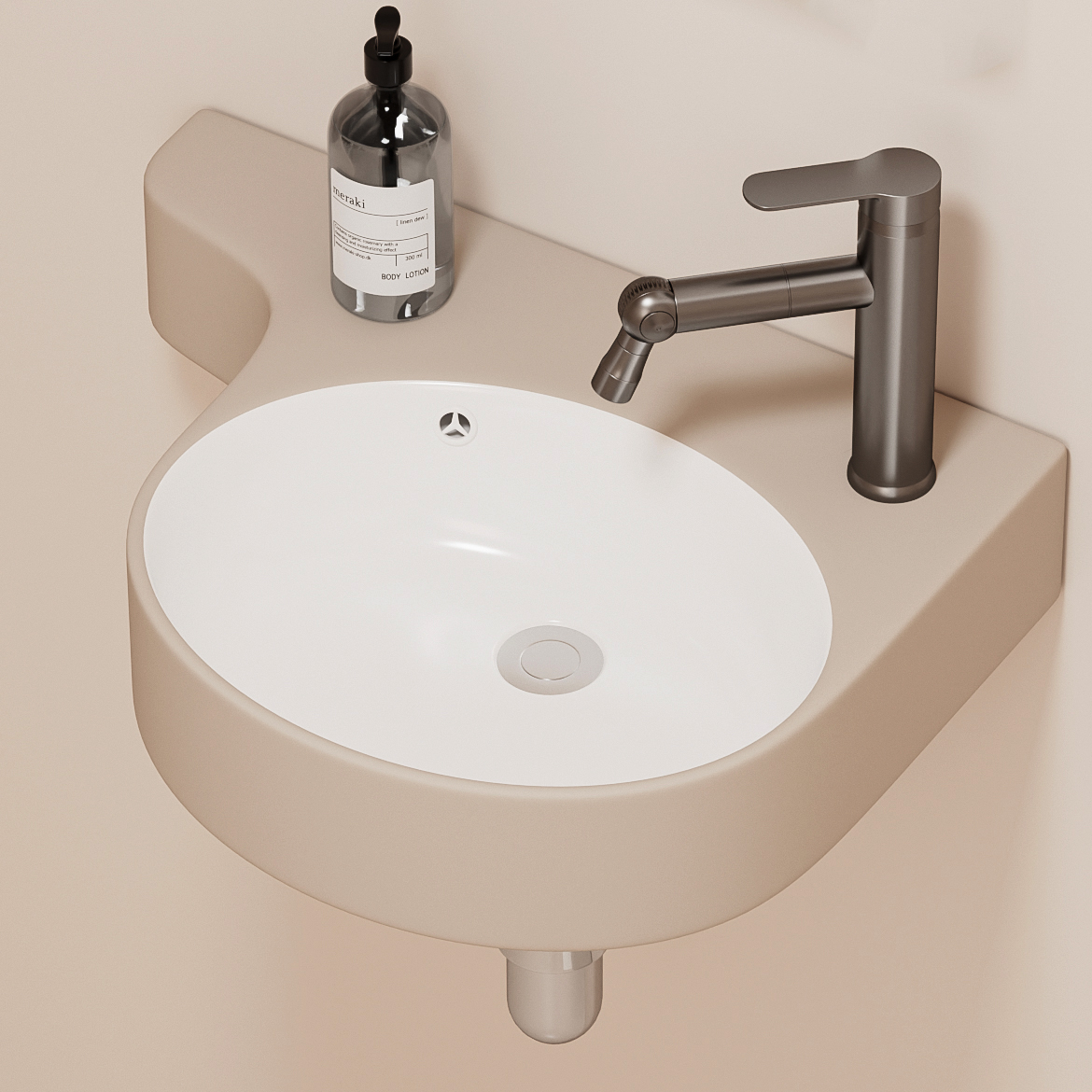 新中式简约，高温烧制，一体陶瓷盆