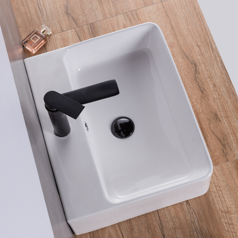 长方形带溢水口洗手盘台上盆