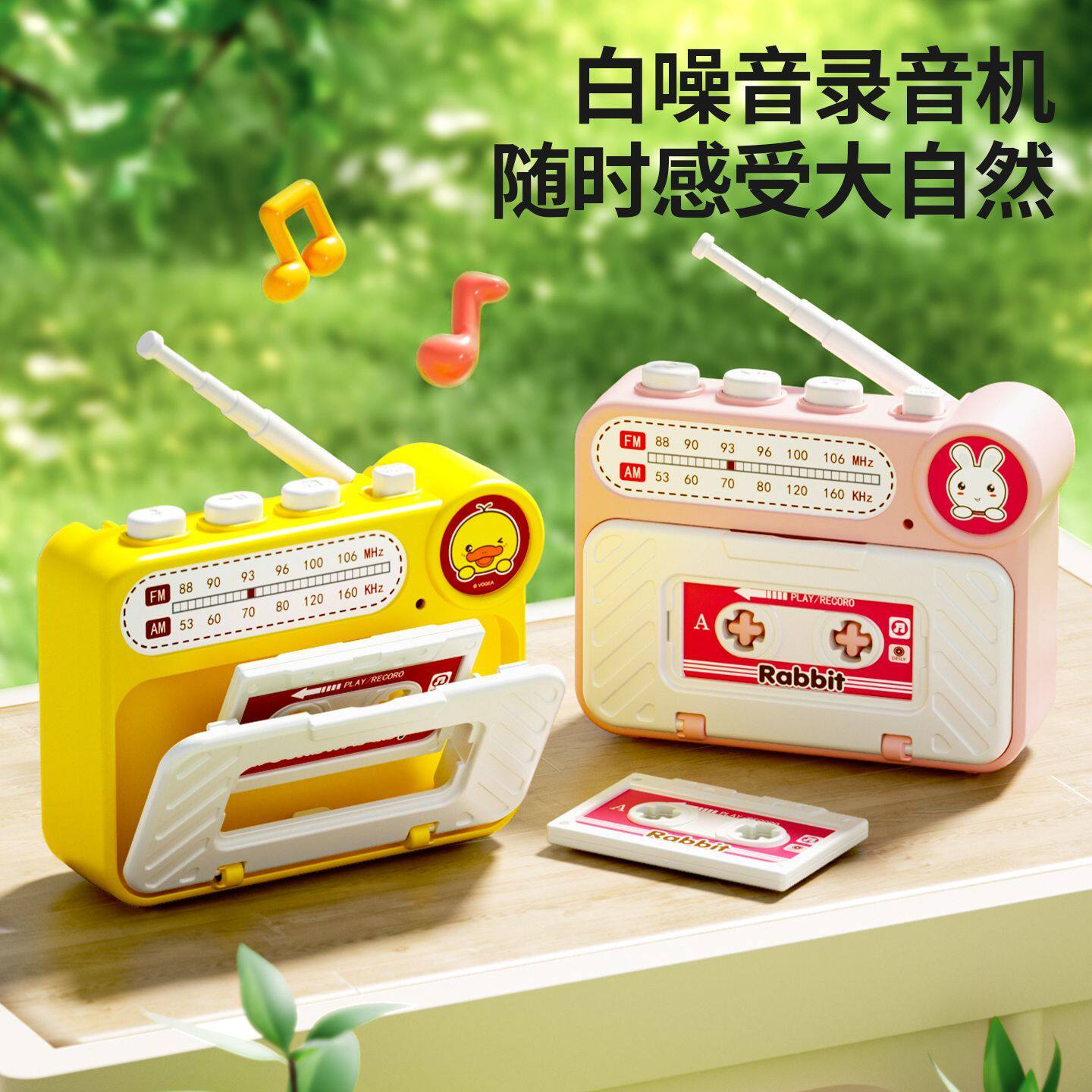 黄小鸭婴幼儿童白噪音录音机复读机益智早教安抚哄睡宝宝音乐玩具