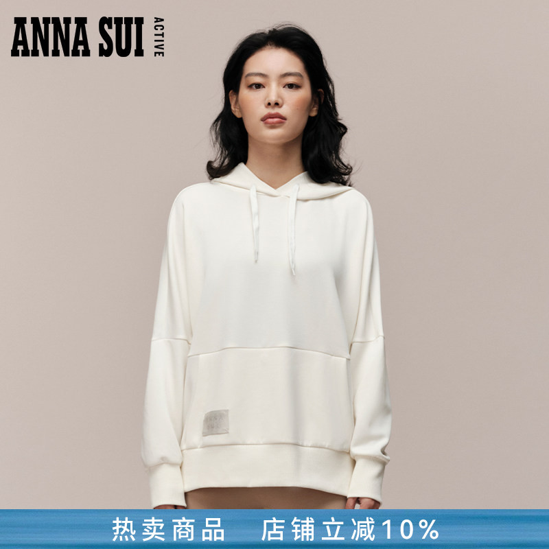 ANNASUI安娜苏运动棉花糖连帽卫衣紫色彩色舒适松弛轻奢上衣女