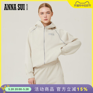 ANNA 安娜苏 宽松连帽拉链卫衣外套上衣女 SUI