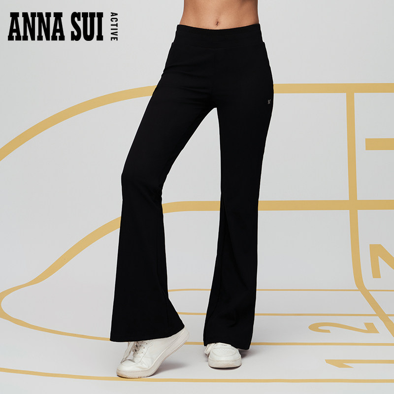 ANNA SUI安娜苏运动  施华洛世奇系列 宽松喇叭裤3A抗菌运动长裤