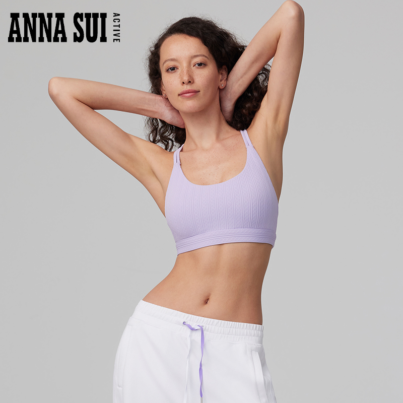 ANNA SUI 安娜苏v领休闲瑜伽健身背后交叉中低强度运动bra