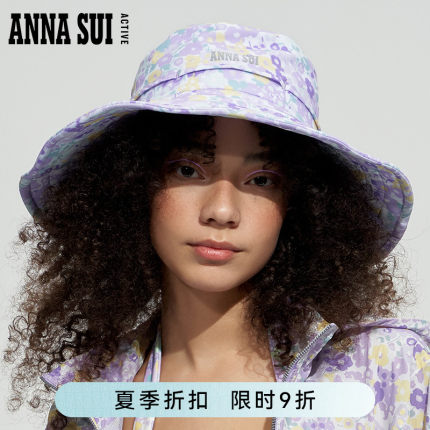 ANNA SUI安娜苏运动 夏季新款户外运动渔夫帽防晒帽