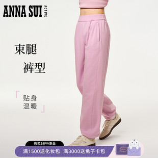 宽松阔腿加绒卫裤 秋冬磨毛抓绒束脚运动长裤 SUI安娜苏运动 ANNA