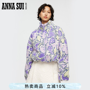 ANNA 经典 安娜系列 秋冬仿羊羔绒蓬松透气立领外套 SUI安娜苏运动