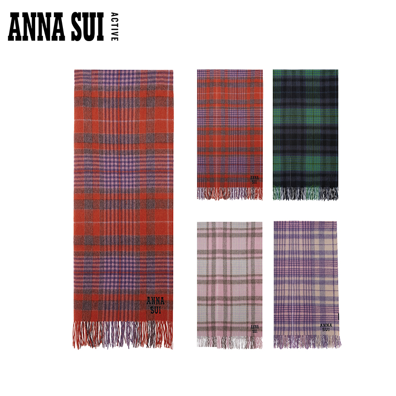 ANNA SUI安娜苏运动  女士秋冬潮流百搭休闲羊毛长披肩