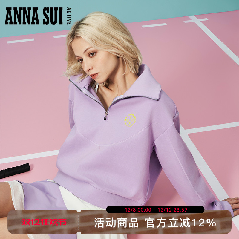 ANNASUI半拉链翻领女士卫衣