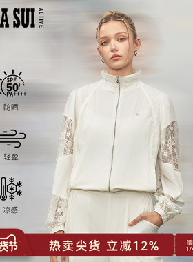 ANNA SUI安娜苏运动 经典安娜系列 白色蕾丝防晒衣长袖轻薄外套
