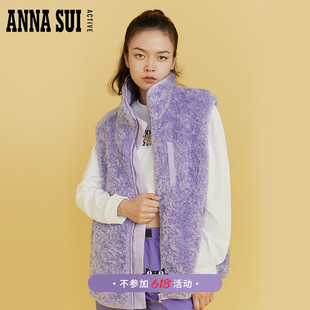 秋季 ANNA SUI 仿羊羔绒马甲无袖 背心女休闲时尚 新品