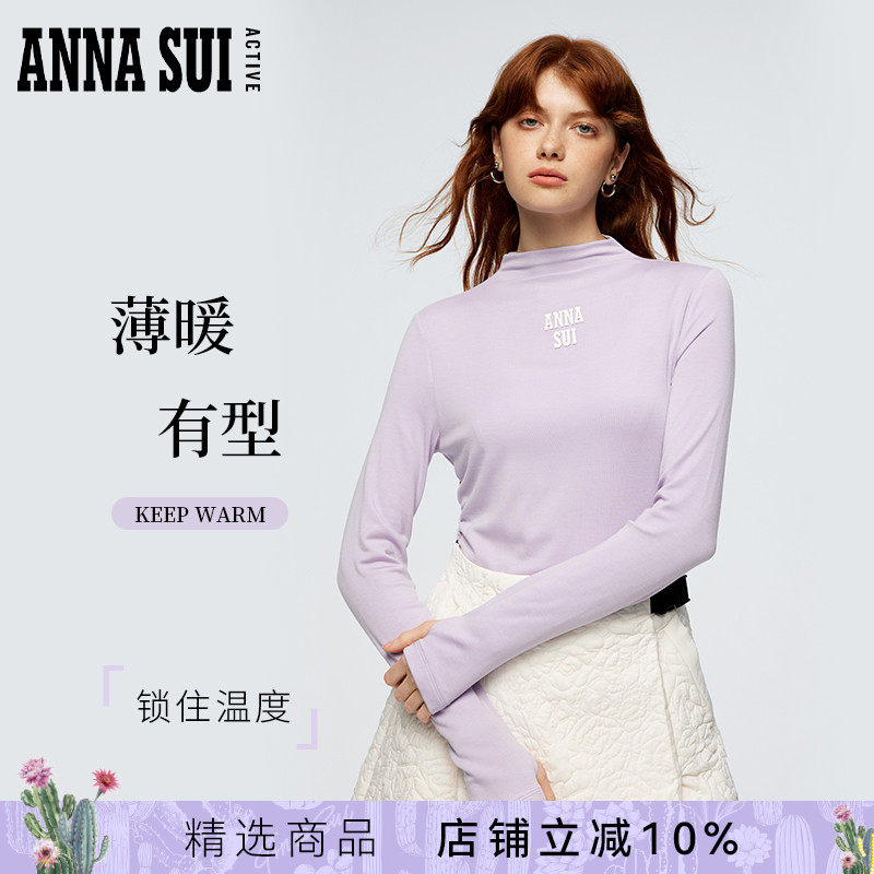 安娜苏冬季新款半高领运动T恤