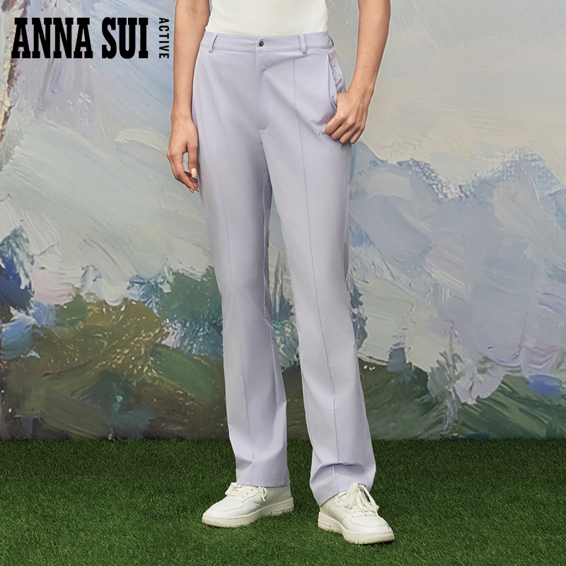 ANNA SUI安娜苏运动 俱乐部系列 弹力透气梭织直筒西装裤高尔夫
