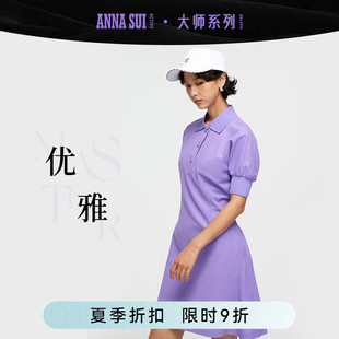 玫瑰印花Polo领高尔夫连衣裙 Master大师系列 ANNA SUI安娜苏运动