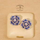 「蓝宝山茶」梵克@宝flora系列古董耳饰皇家蓝floremure古董廊