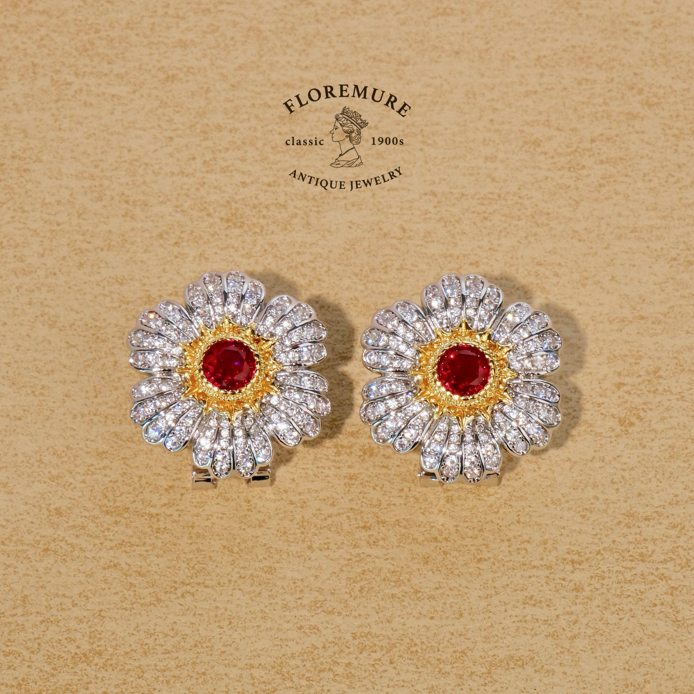 布契拉*90年代高级珠宝红宝耳饰