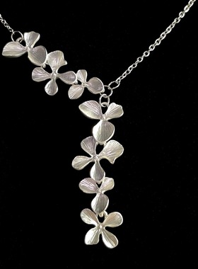 Vintage古着 Silver apricot leaves项链