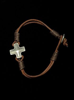 Vintage古着 Ponk leather cross手链