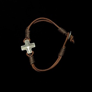 Vintage古着 Ponk leather cross手链