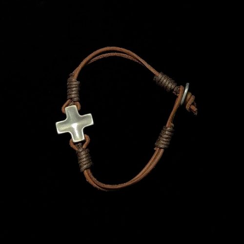 Vintage古着 Ponk leather cross手链