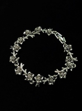 Vintage古着 Ancient silver flower手链