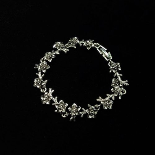 Vintage古着 Ancient silver flower手链