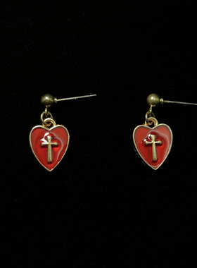 Vintage古着 Dropping oil love耳饰