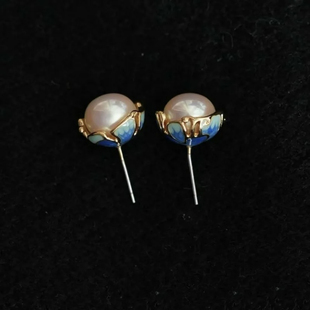 Flower耳饰 Silver Vintage古着 Blue