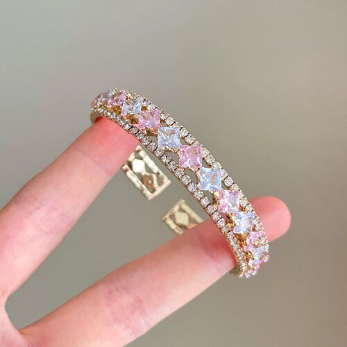 Vintage古着 Shining rose zircon手镯
