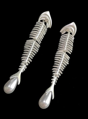 Vintage古着 Wave light fish bones耳饰