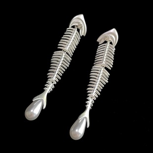 fish light bones耳饰 Wave Vintage古着