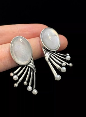 Vintage古着 Silvery moonlight drifts耳饰