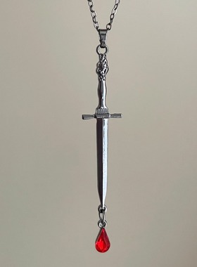 Vintage古着 Red water droplets项链