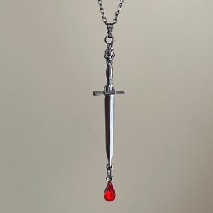 water droplets項鏈 Red Vintage古著