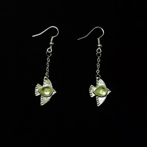 Vintage古着 Water drop flying bird耳饰