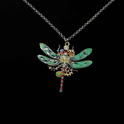 Vintage古着Mechanical color dragonfly项链