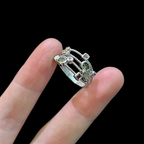 Vintage古着 Starry sky zircon戒指