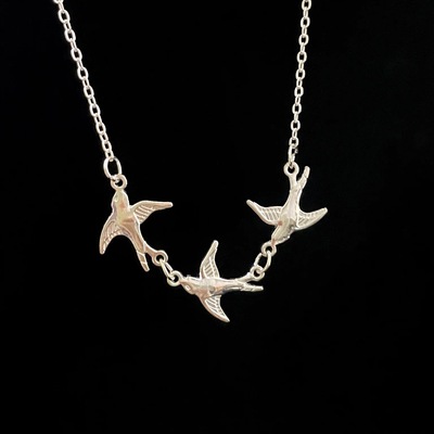 Vintage古着 Silver flying bird项链