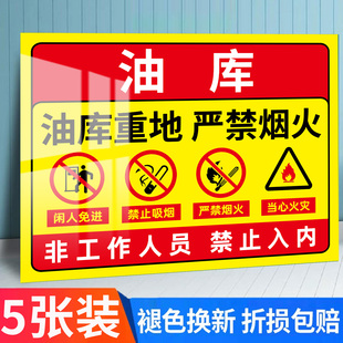 加油站安全标识牌警示牌卸油区油库易燃易爆严禁烟火操作规程警告标识仓库重地闲人免进标识牌禁止吸烟警示牌