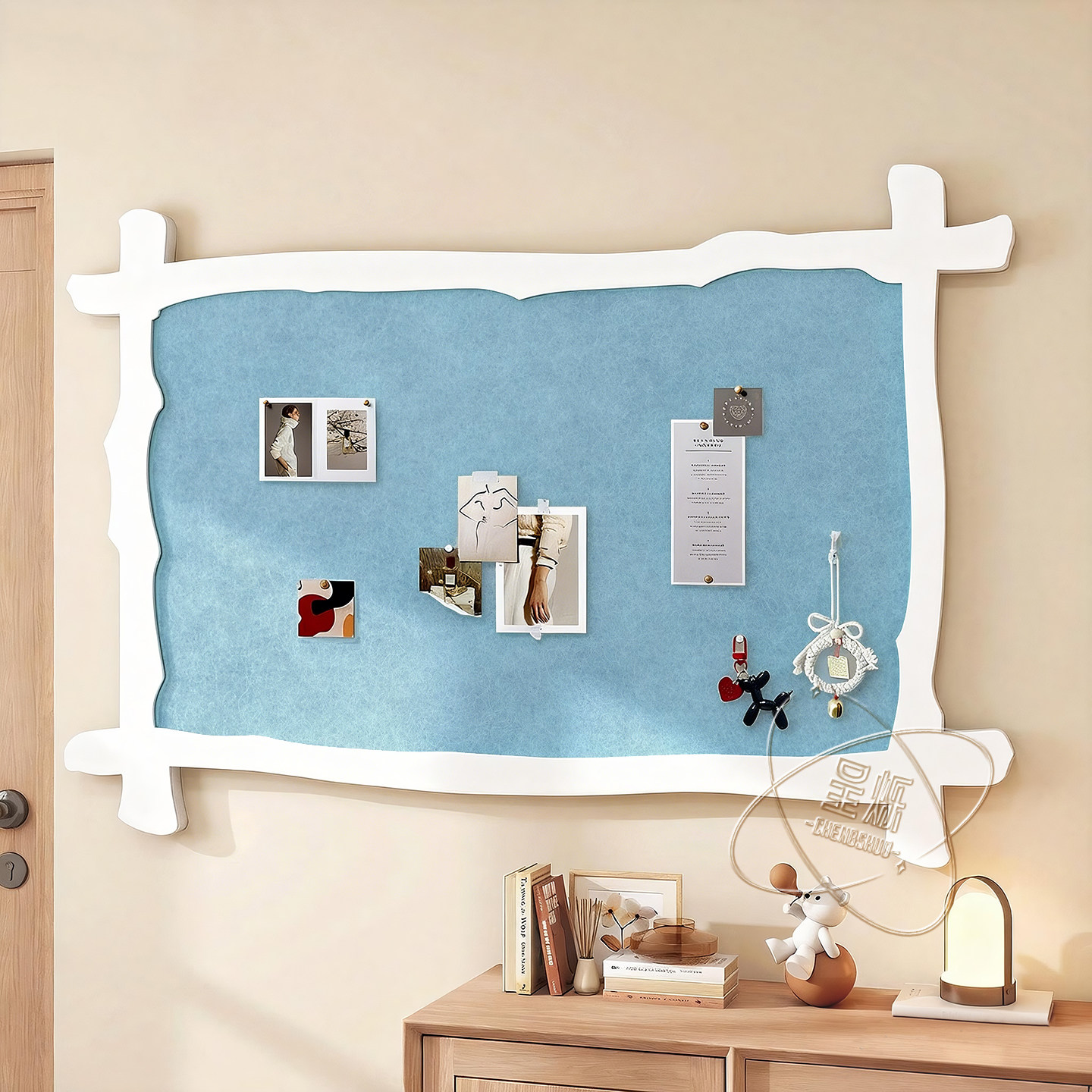 毛毡板免打孔照片墙背景板高级感客厅拍立得创意吧唧切切乐毛毡墙贴软