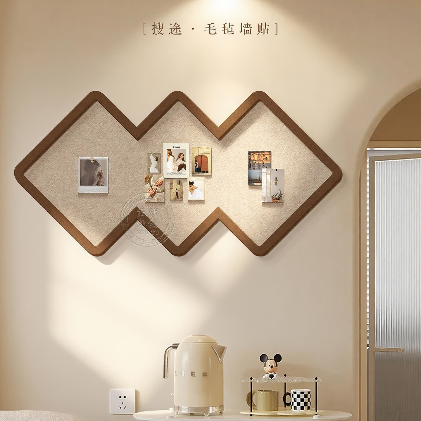 毛毡板软木板照片墙毛毡墙贴免打孔留言板挂墙记事板展示板墙板墙面装