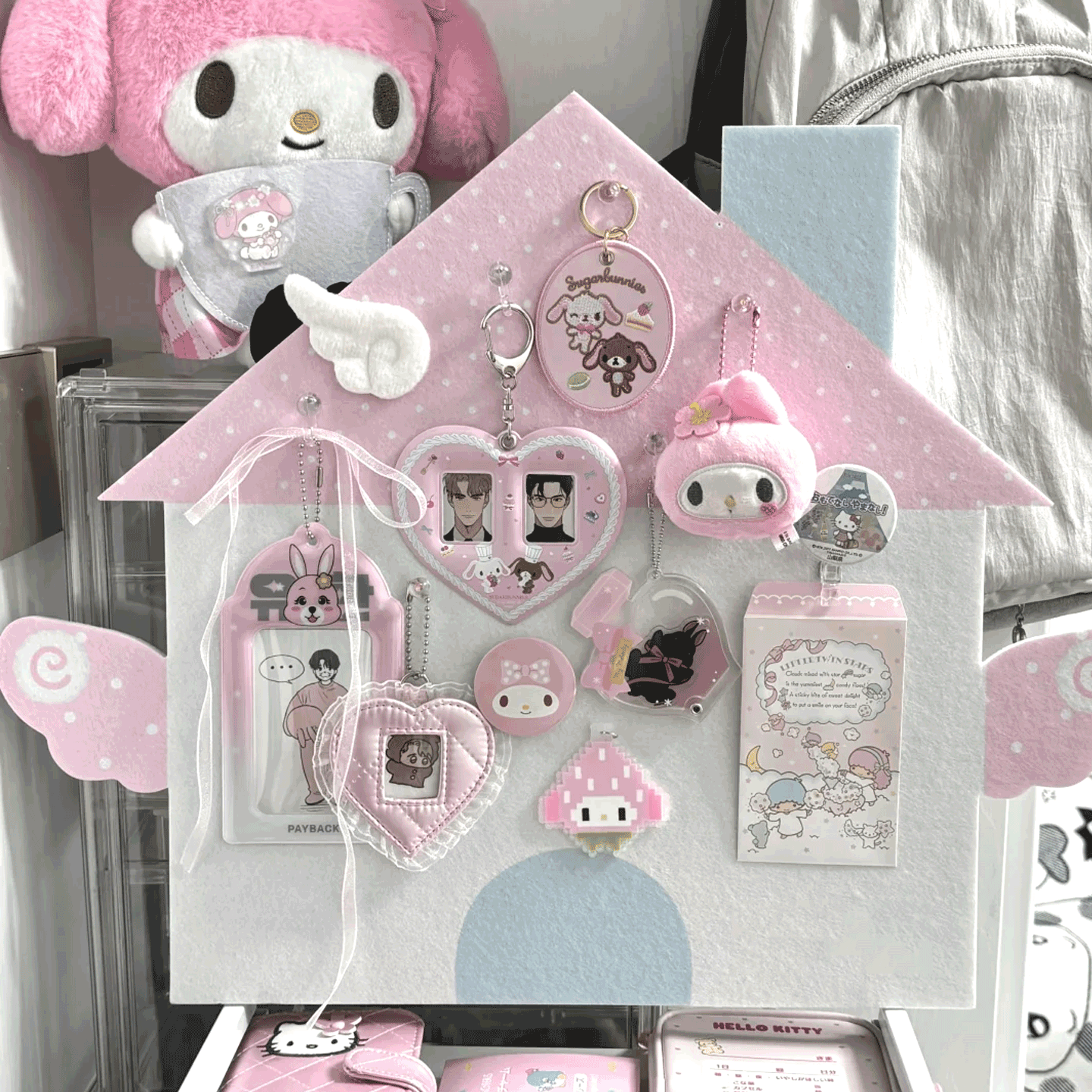 毛毡板墙贴照片墙吧唧拼豆小卡首饰收纳墙墙面装饰拍立得相片展示板房