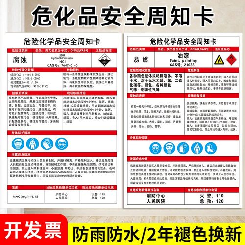 危险化学品安全周知卡msds标识