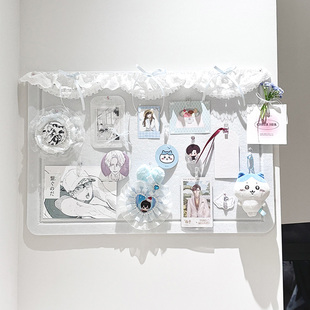 毛毡板展示墙拍立得照片墙免打孔吧唧小卡整理贴首饰上墙收纳墙贴diy自定义展示墙桌面痛柜小卡片谷子收纳